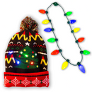 12 Bulb Necklace with Light Up Hat, 2 Pack