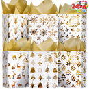 24Pcs Christmas Foil Gold Gift Bags