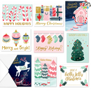 Watercolor Christmas Cards, 72 Pcs