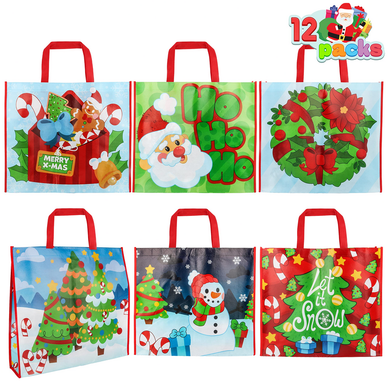Christmas Tote Bags, 12 Pcs
