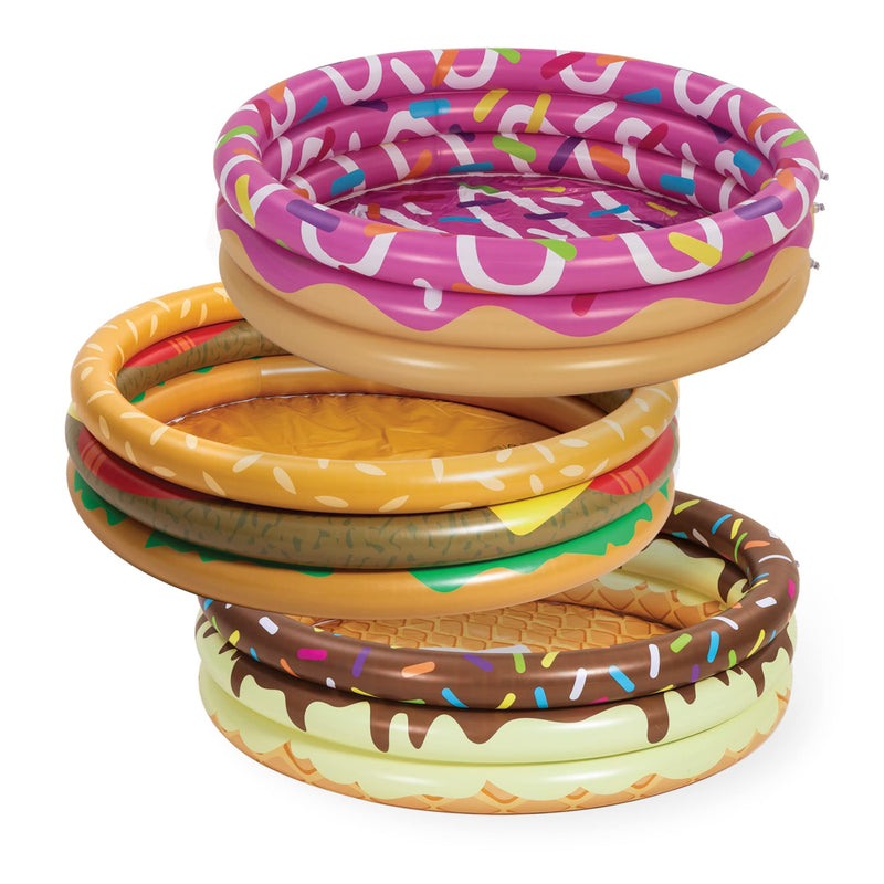 SLOOSH - 45in Donuts & Burger & Ice Cream Inflatable Kiddie Pool Set, 3 Pack