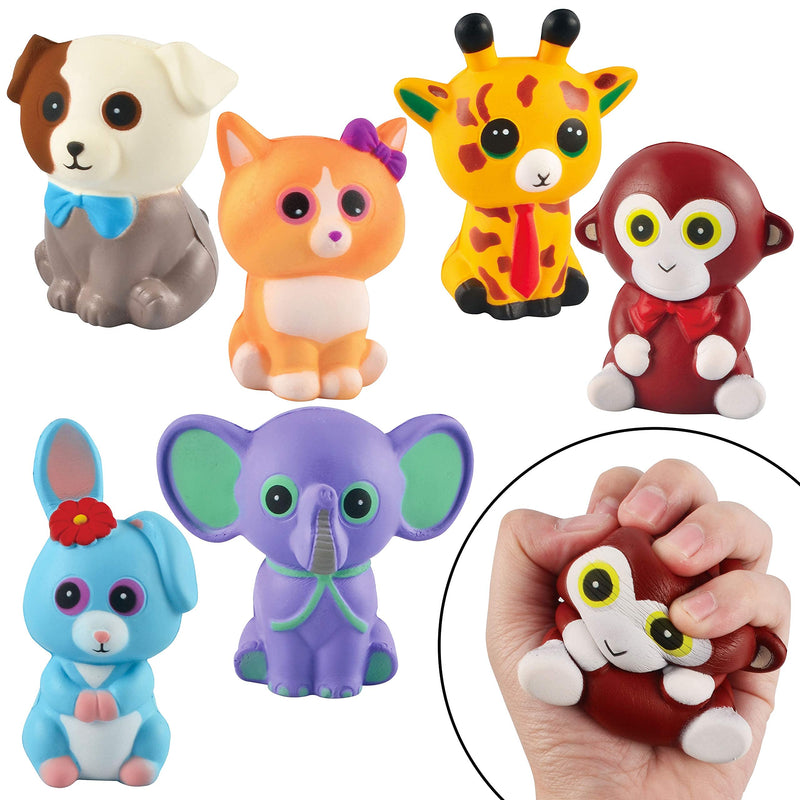 Jumbo  Squishy Animal Toy, 6 Pack