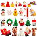 24 Pcs Mini Christmas Ornaments, Miniature Resin Ornaments