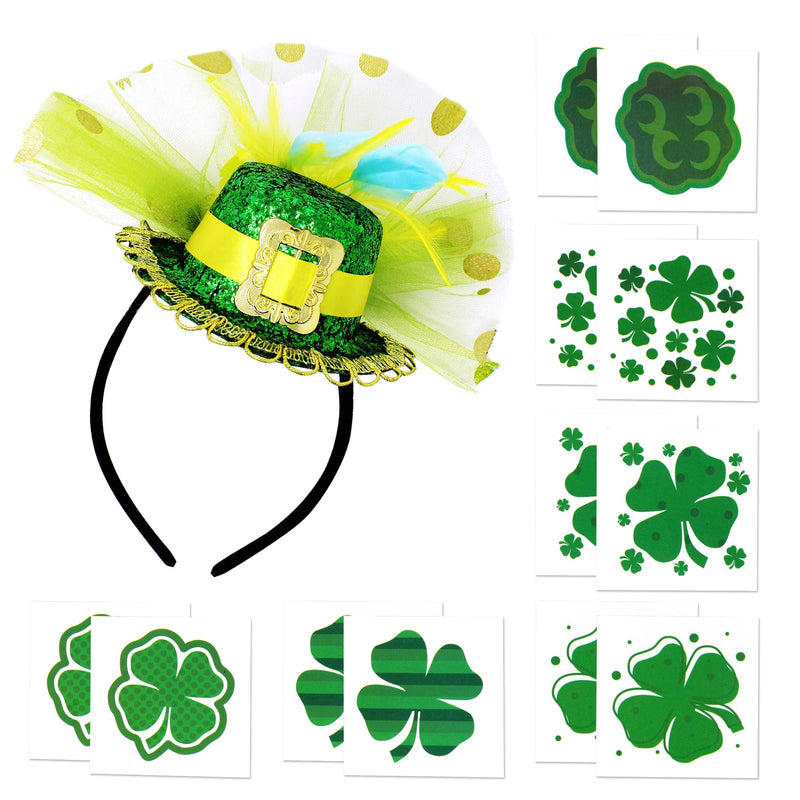 Shamrock Tattoos and Headband with Top Hat Accessories