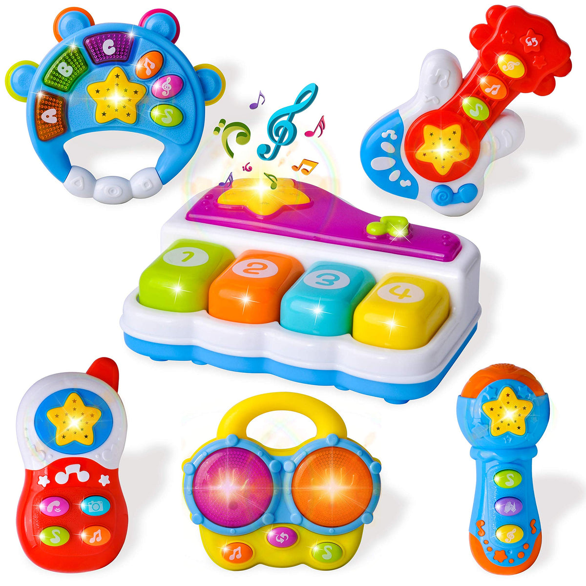 6 Pcs Toddler Sensory Musical Instrument Toys Joyin