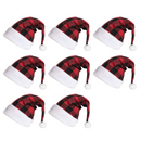 Red Christmas Plaid Hat, 8 Pack