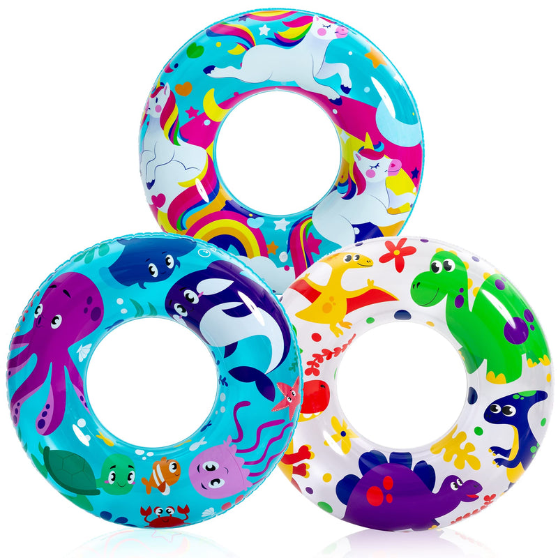 SLOOSH - Inflatable Pool Rings, 3 Packs