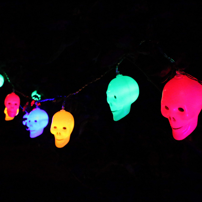 Rainbow Skull String LED Lights