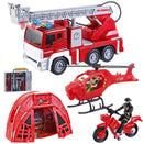 Fire Station Vehicle Toy Set
