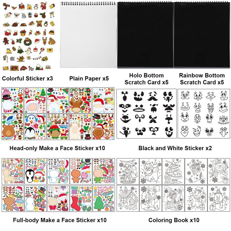 Make-a-face Stickers, 50 Sheets