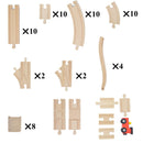 Wooden Train Track Set,62pcs