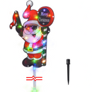 25in Tall Christmas Lighted Santa with Merry Christmas Sign