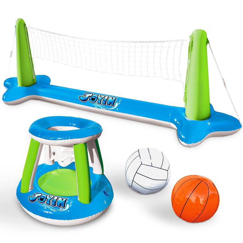 SLOOSH - Inflatable Basketball & Volleyball Green & Blue