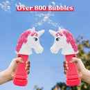 2 Pcs Cute Unicorn Bubble wands with 2 Bottle of 50ML Bubble Solutions