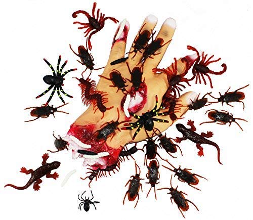 Realistic Plastic Bugs For Halloween Parties And Decorations, 144-piece Set