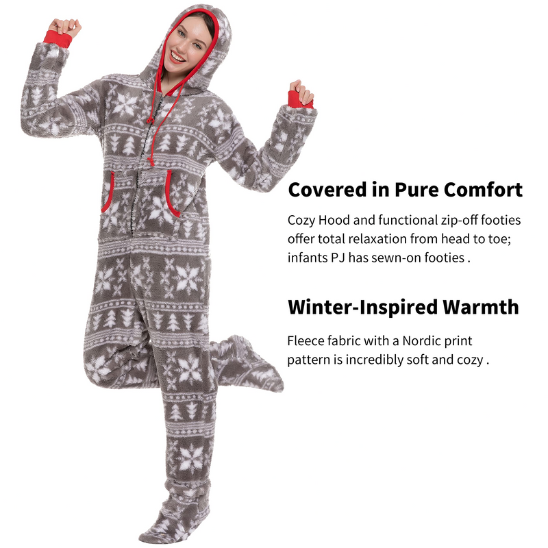 Adult Grey Snowflake jumpsuit