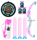 White Bow and Arrow Archery Toy Set with Flashing LED Lights