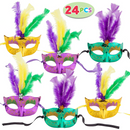 Mardi Gras Masks & Tattoos Set, 72 Piece
