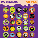 Halloween Assorted Stamps Kids Self-Ink Stamps, 50 Pcs