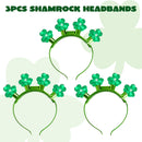 3 Pcs St Patrick's Day Shamrock Headbands