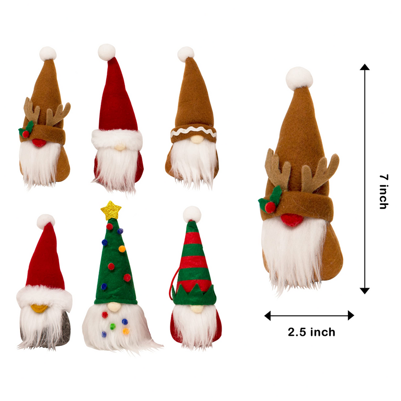 Cartoon Gnome Ornaments Set, 6 Pcs
