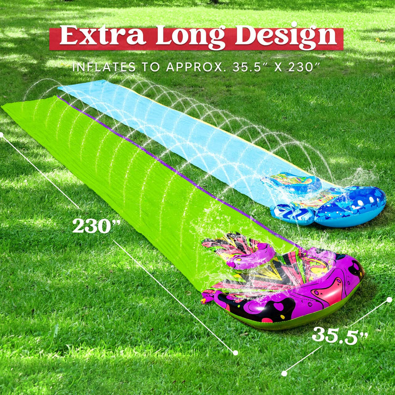 SLOOSH - Lawn Water Slides with Board 2 Pack