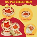 Thanksgiving Disposable Dinnerware Set for 48 guests