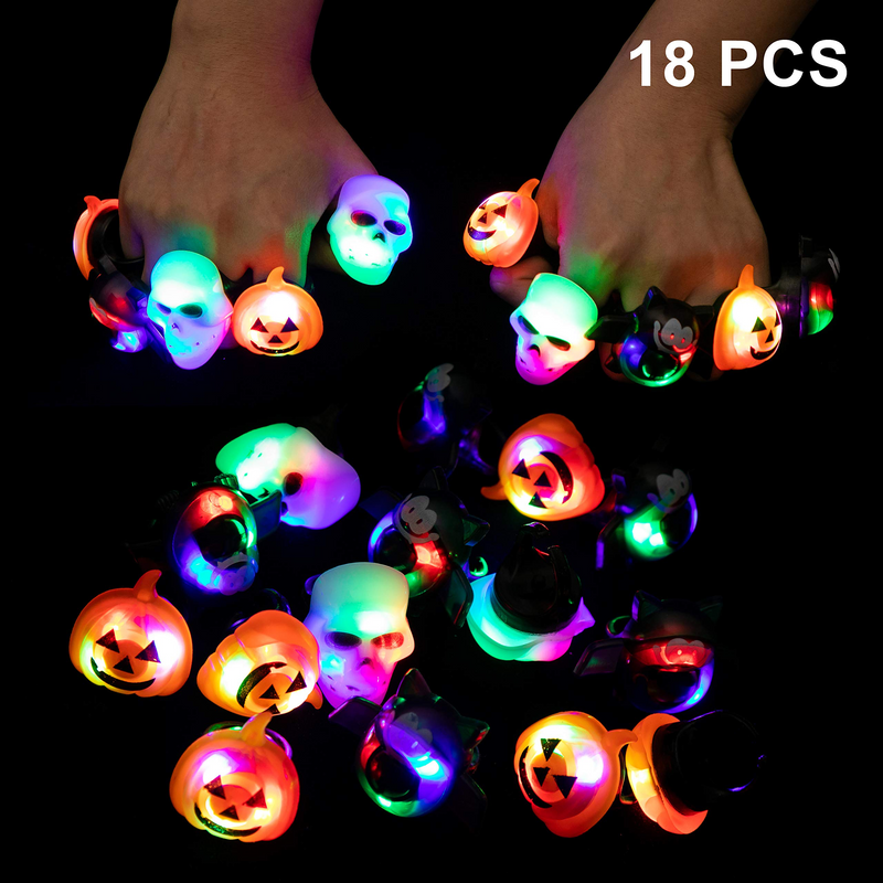 Light up Characters Rings, 18 Pcs