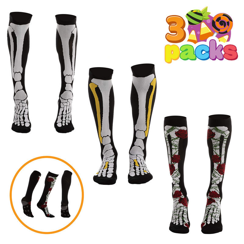 Halloween Compression Socks Skeleton Style, 3 Packs