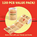 120 Pcs Kraft Paper Sticker Roll