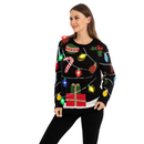 String lights ugly sweater with light bulbs (Women)