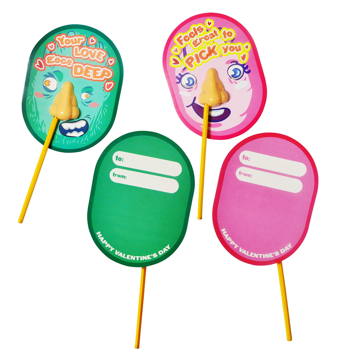 JOYIN | Pick Your Nose Pencil and Sharpener Valentines Cards Set