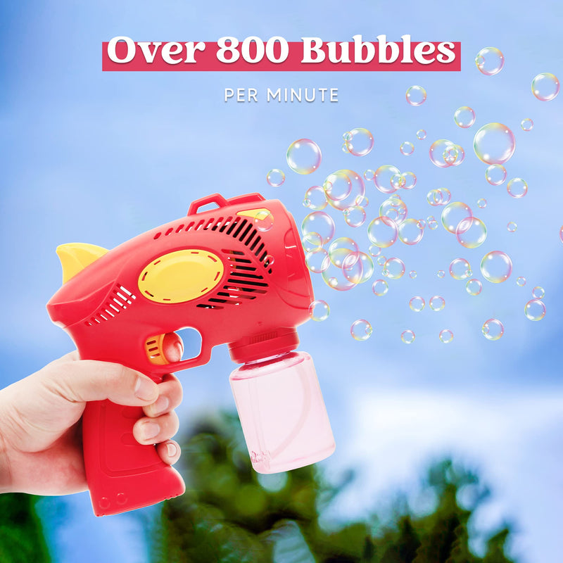2 Pack Bubble Guns (Red & Blue) with Bubble Solution