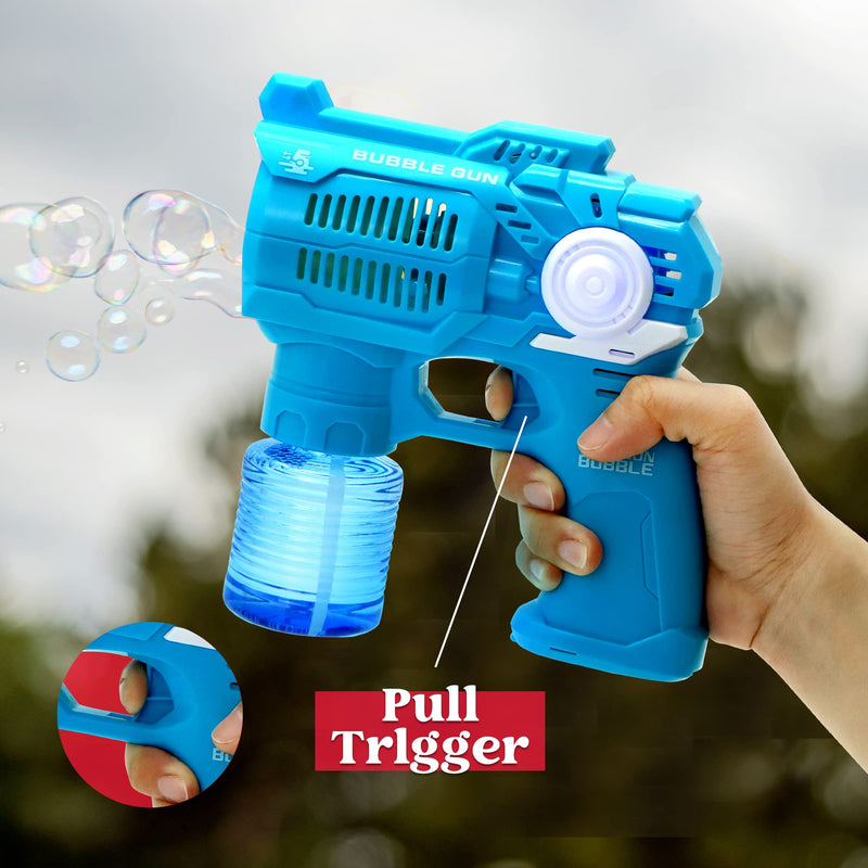 2 Packs Bubble Gun with 2 Pieces of 100 ml Bubble Solution