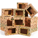 Christmas Foil Cookie Kraft Pattern Gift Box, 24 Pcs