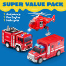 3 In 1 Fire Rescue Truck Car Set