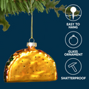 Christmas Glass Blown Ornament Taco and Burrito Set