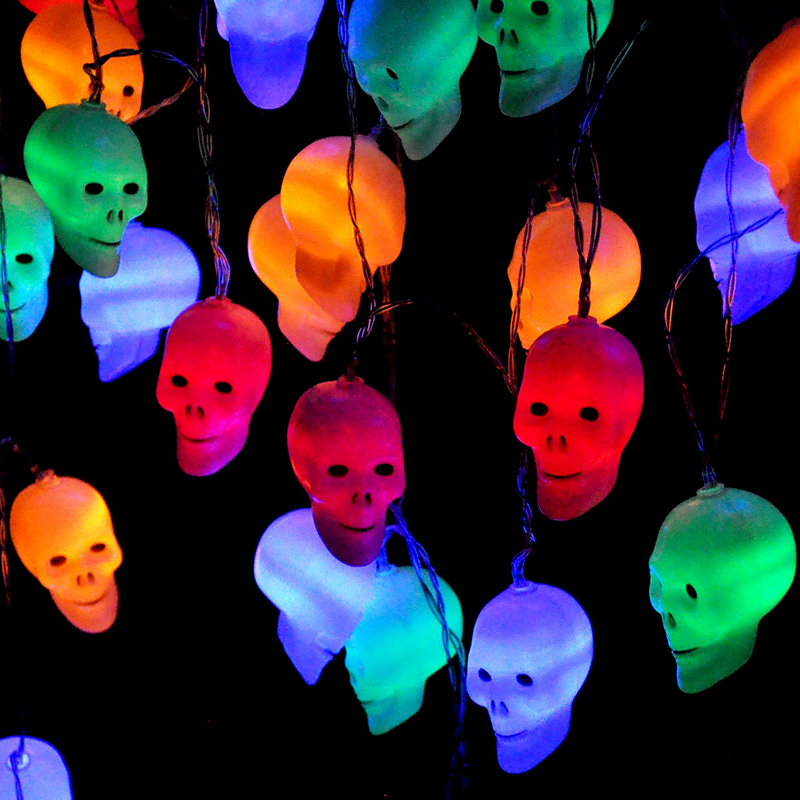 Rainbow Skull String LED Lights