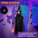Life Size Hanging Animated Witch With Led Eyes