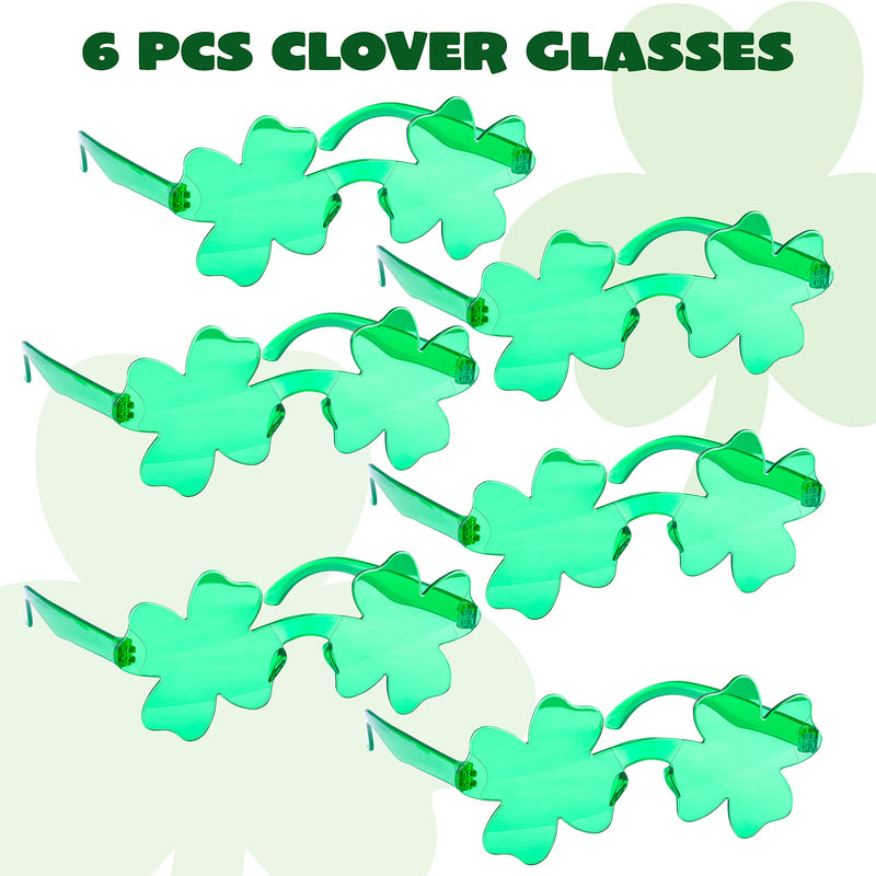 6 Pairs St. Patrick's Day Shamrock Glasses