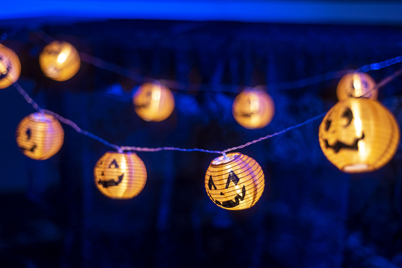 12-Count 9.84ft LED Orange Pumpkin Halloween String Lights