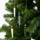 Glass Icicle Ornaments, 12 Pcs