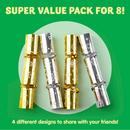 10in Snowflake Christmas No-Snap Party Favor (Gold & Silver), 8 Pcs