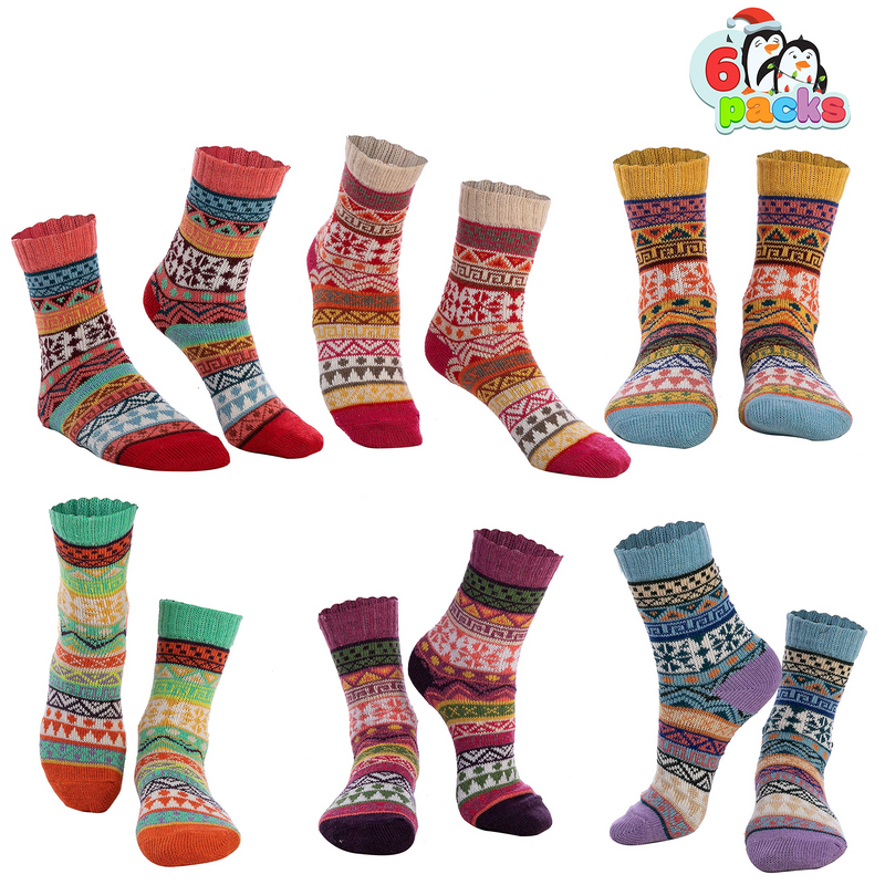 6 Piece Christmas Wool Socks
