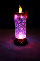 Flameless Led Candles With Glitter Swirls, 2 Pack