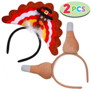 Turkey and Drumstick Headbands, 2 Pack