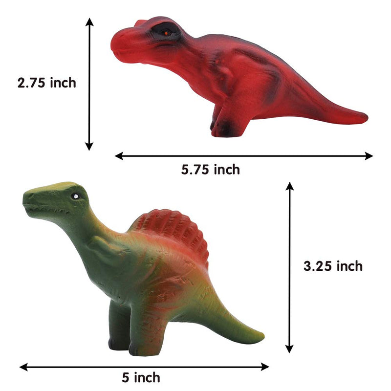3in to 6in Dinosaurs Squishy Toys, 12 Pcs