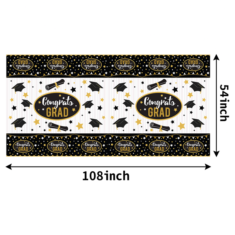 54inx108in Graduation Party Table Covers,  3 Pack