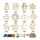 48 Pack Wooden Ornaments Craft Kit
