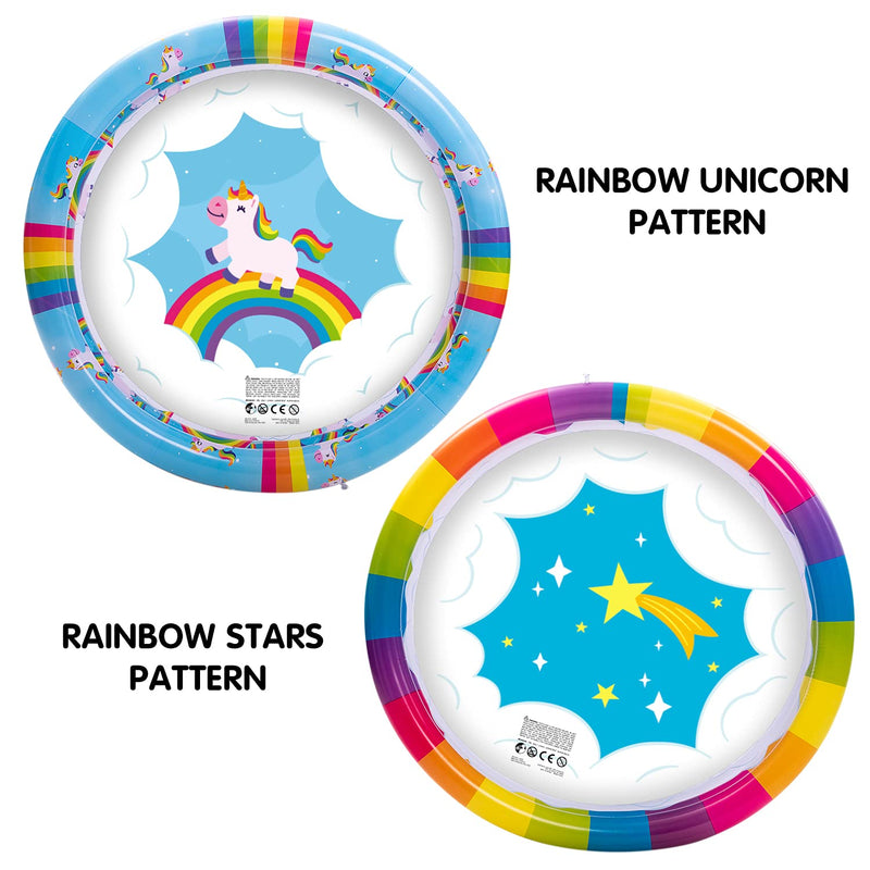 SLOOSH - 3 Ring Rainbow inflatable ride a unicorn costume Kiddie Pool